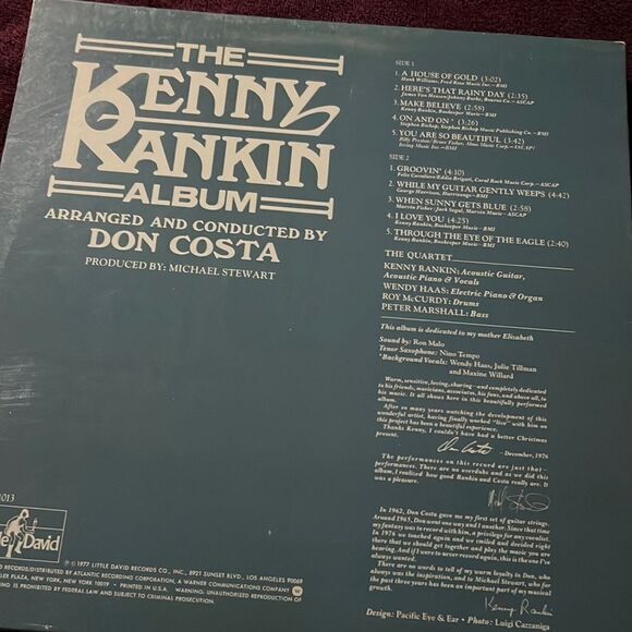 KENNY RANKIN S/T LP Little David Rec. LD-1013 US 1977 - Picture 1 of 5